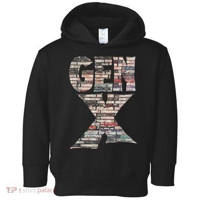 Gen X 80’S Rock Cassettes Toddler Hoodie