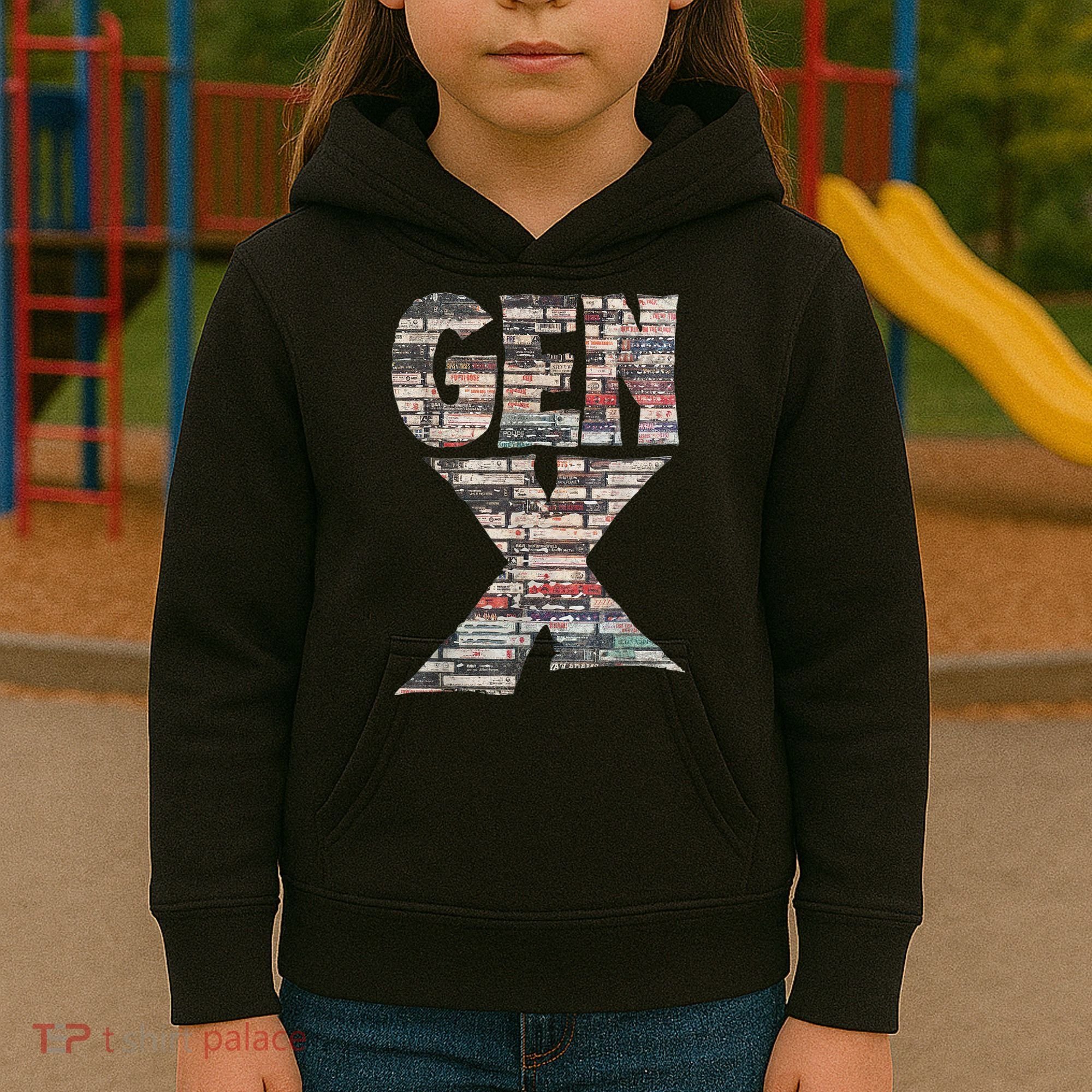 Gen X 80’S Rock Cassettes Kids Hoodie