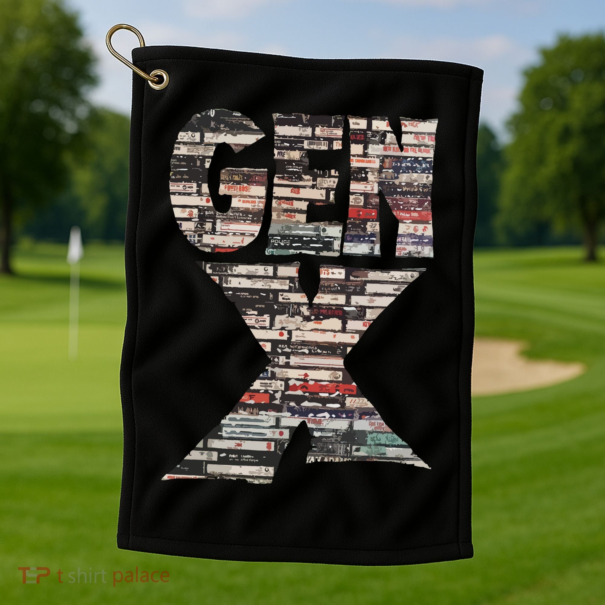 Gen X 80s Rock Cassettes Golf Towel