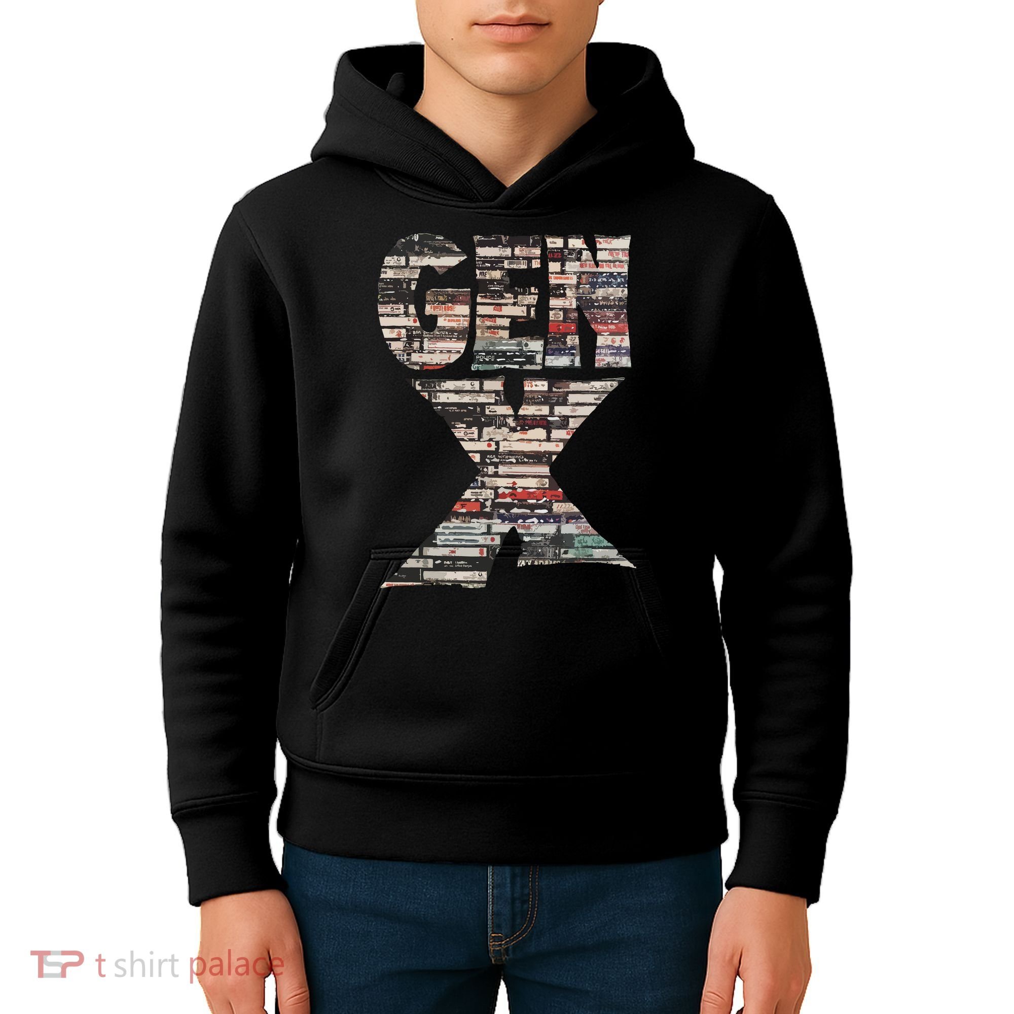Gen X 80s Rock Cassettes Kids Hoodie