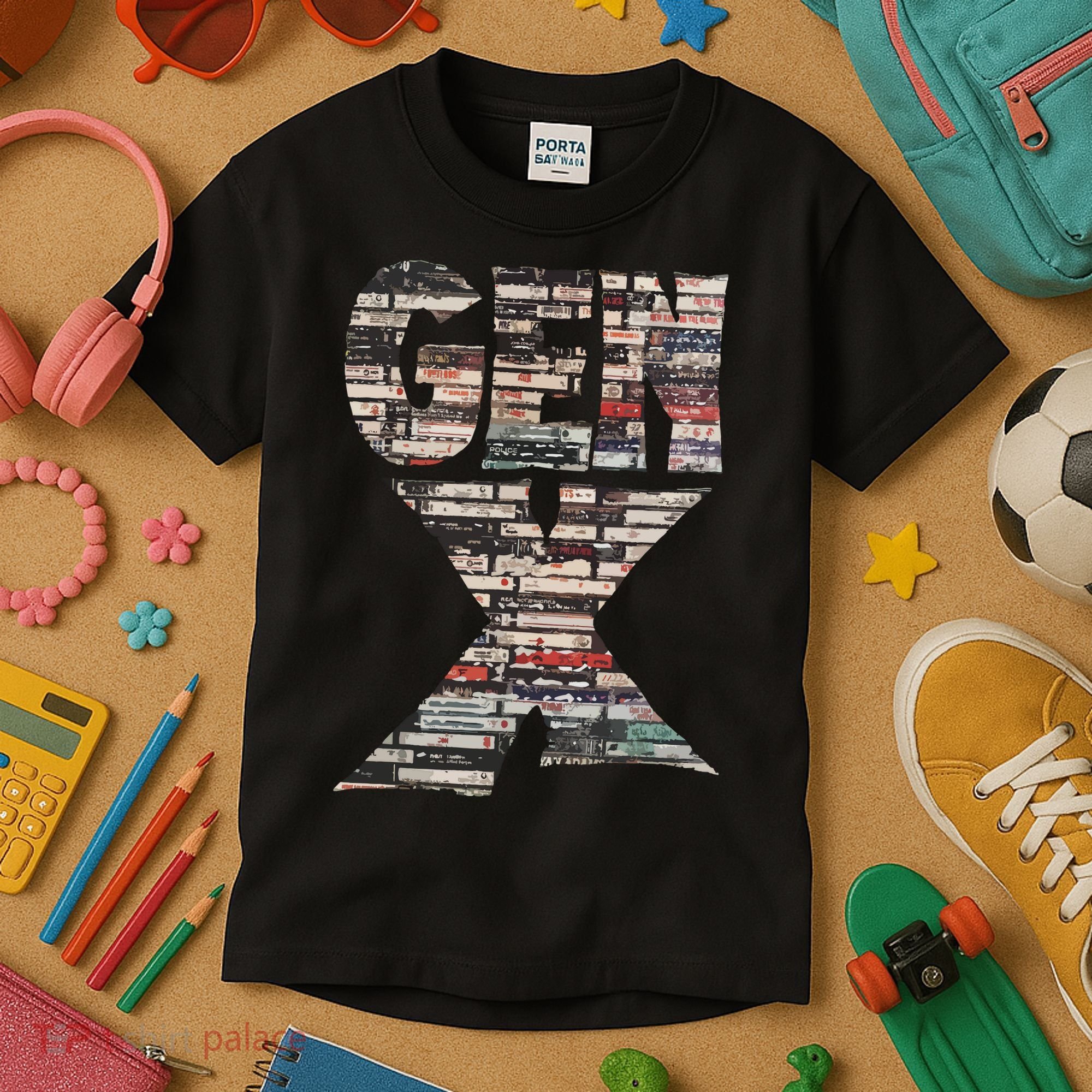 Gen X 80s Rock Cassettes Kids T-Shirt