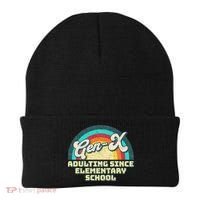 Gen X Adulting Since Elementary School Generation Xers Beanie thumb 0