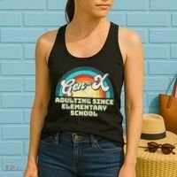 Gen X Adulting Since Elementary School Generation Xers Women's Tank Top thumb 2