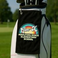 Gen X Adulting Since Elementary School Generation Xers Golf Towel thumb 2