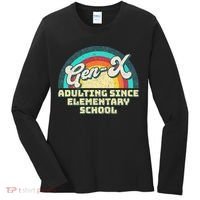 Gen X Adulting Since Elementary School Generation Xers Women's Long Sleeve Shirt thumb 0