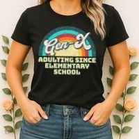 Gen X Adulting Since Elementary School Generation Xers Women's T-Shirt thumb 2