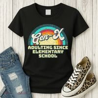 Gen X Adulting Since Elementary School Generation Xers Women's T-Shirt thumb 3