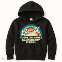 Gen X Adulting Since Elementary School Generation Xers Kids Hoodie thumb 0