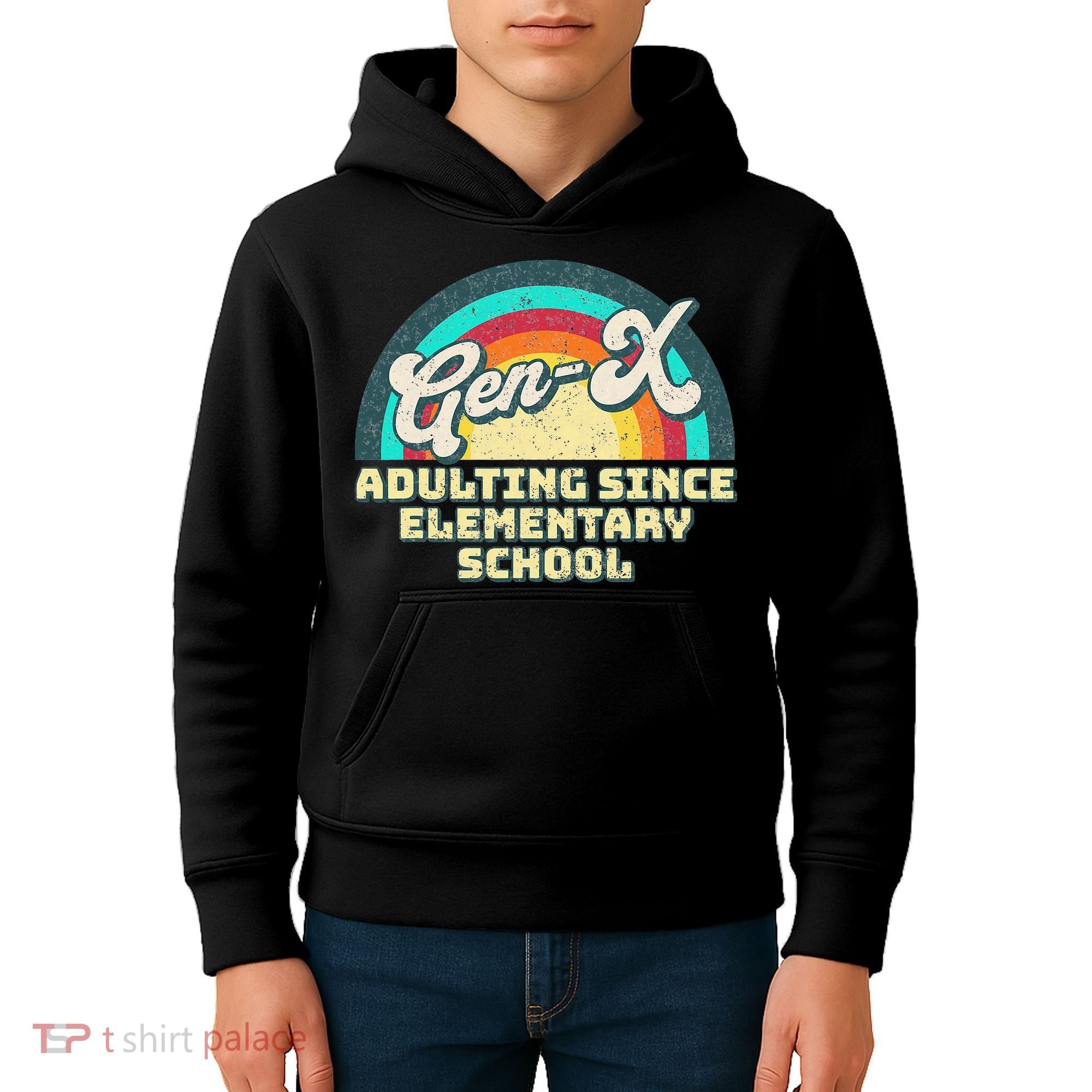 Gen X Adulting Since Elementary School Generation Xers Kids Hoodie