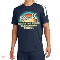 Gen X Adulting Since Elementary School Generation Xers Sport-Tek Competitor United Soccer Jersey thumb 0