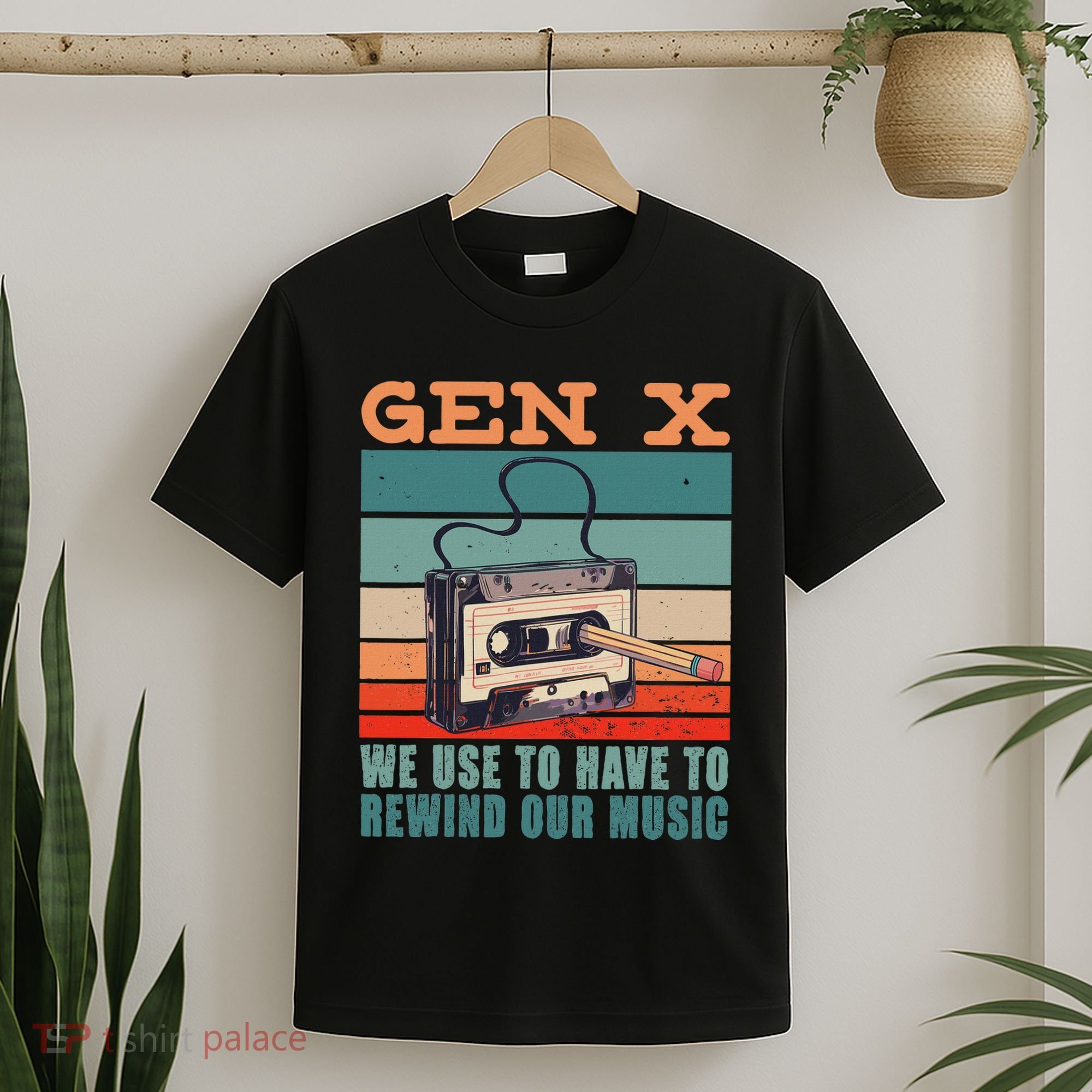 Gen X Cassette Tape Pencil Retro Music T-Shirt