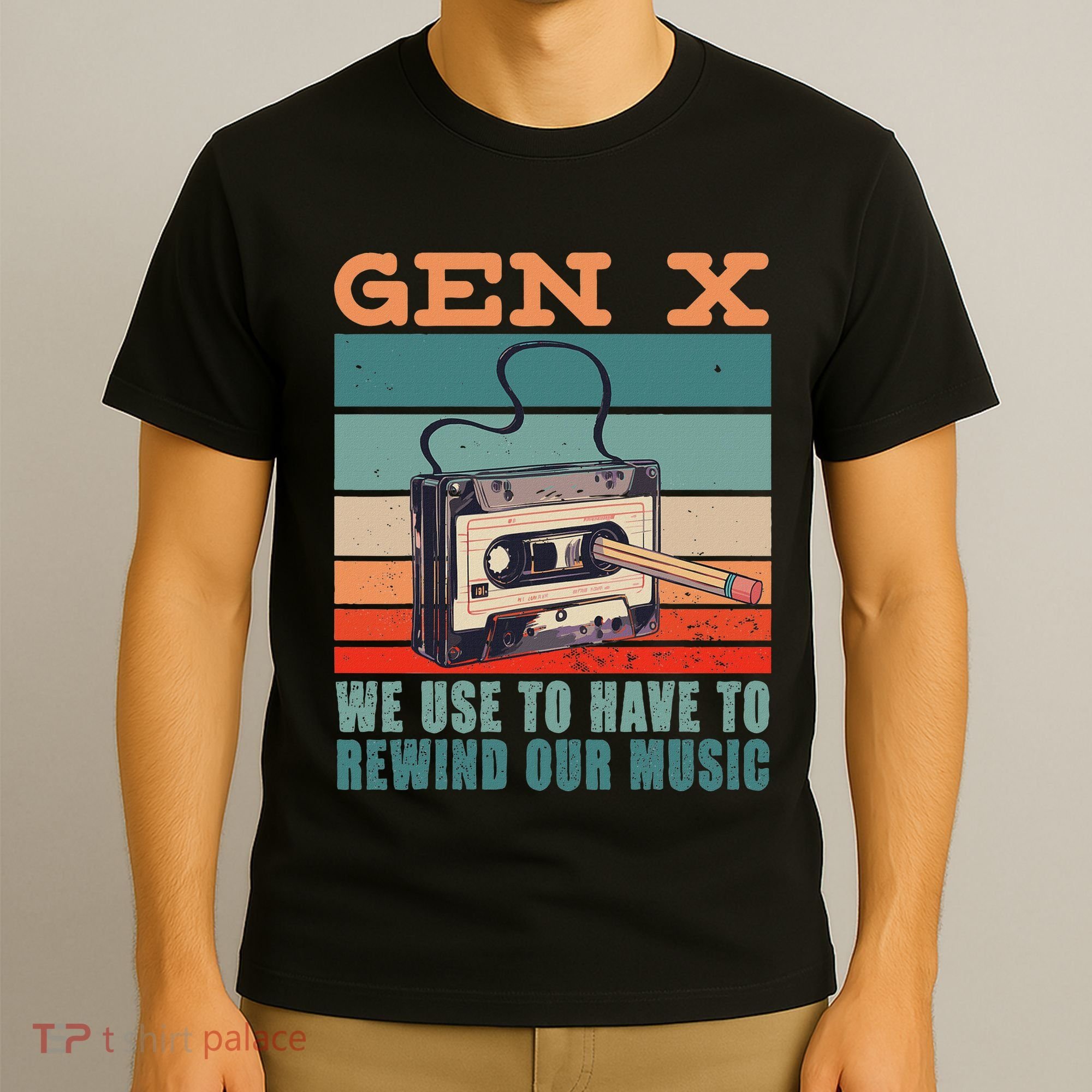 Gen X Cassette Tape Pencil Retro Music T-Shirt