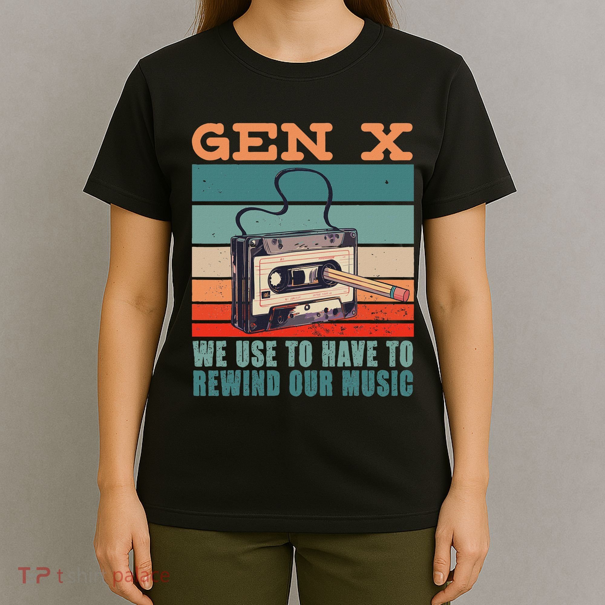 Gen X Cassette Tape Pencil Retro Music T-Shirt