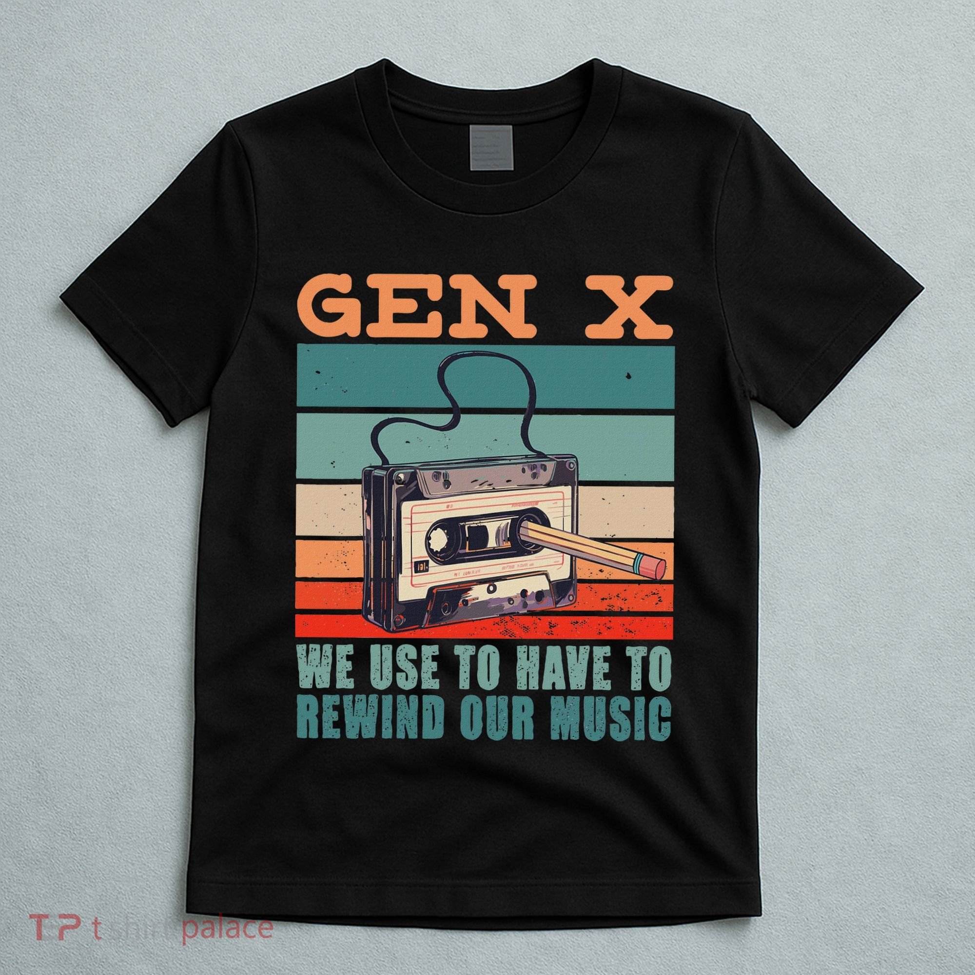 Gen X Cassette Tape Pencil Retro Music T-Shirt