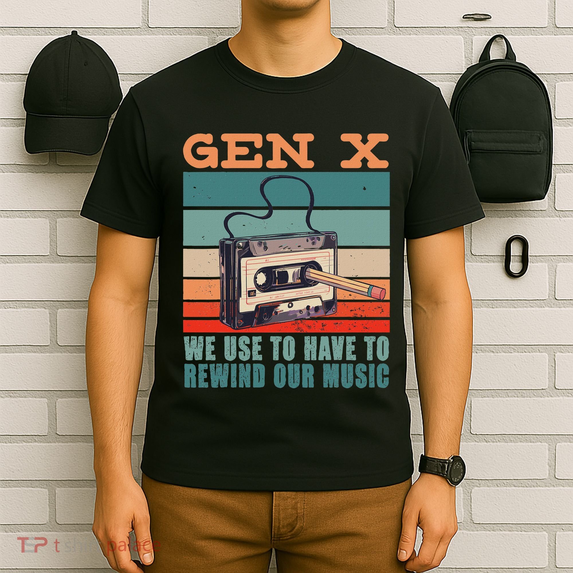 Gen X Cassette Tape Pencil Retro Music T-Shirt