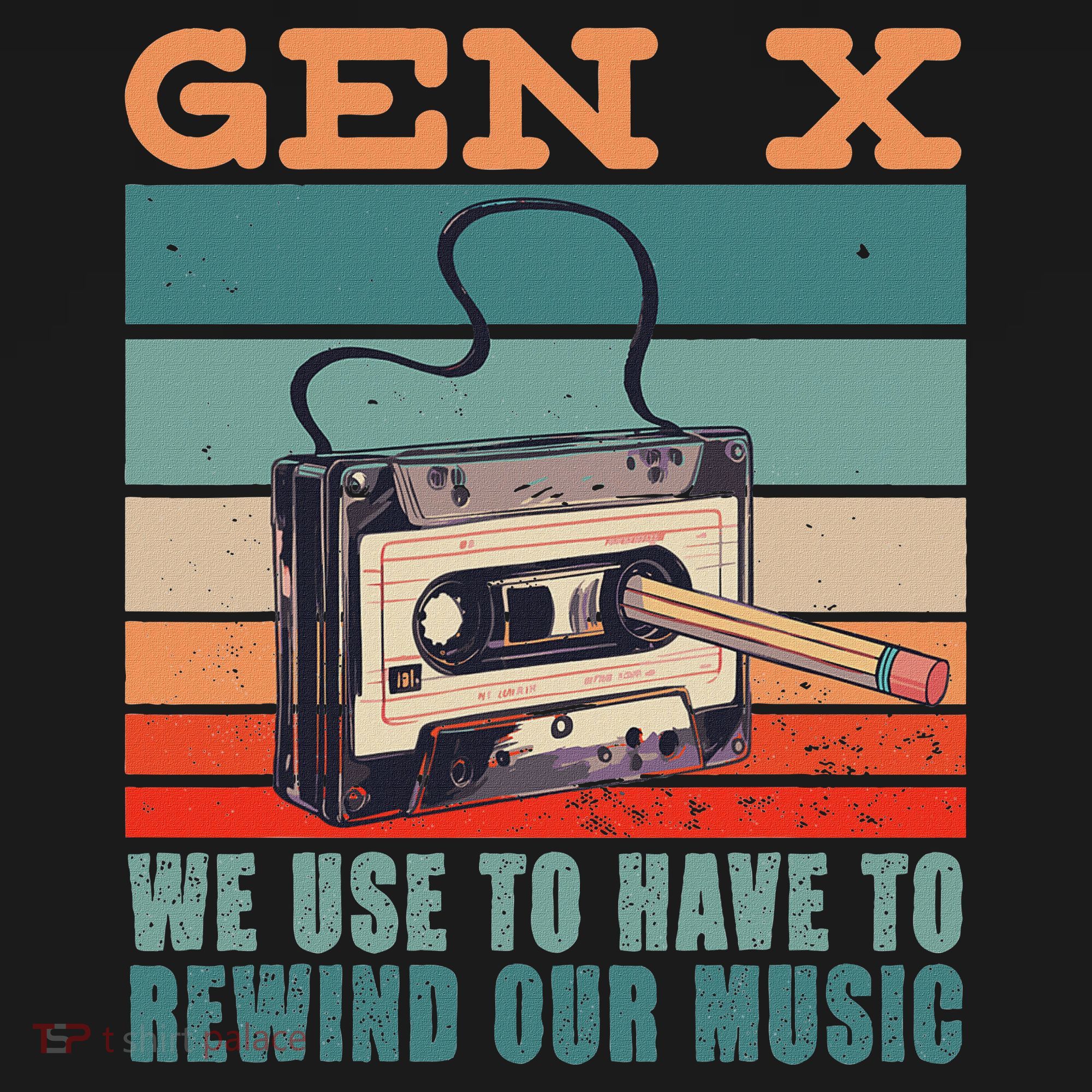 Gen X Cassette Tape Pencil Retro Music Women's Hoodie