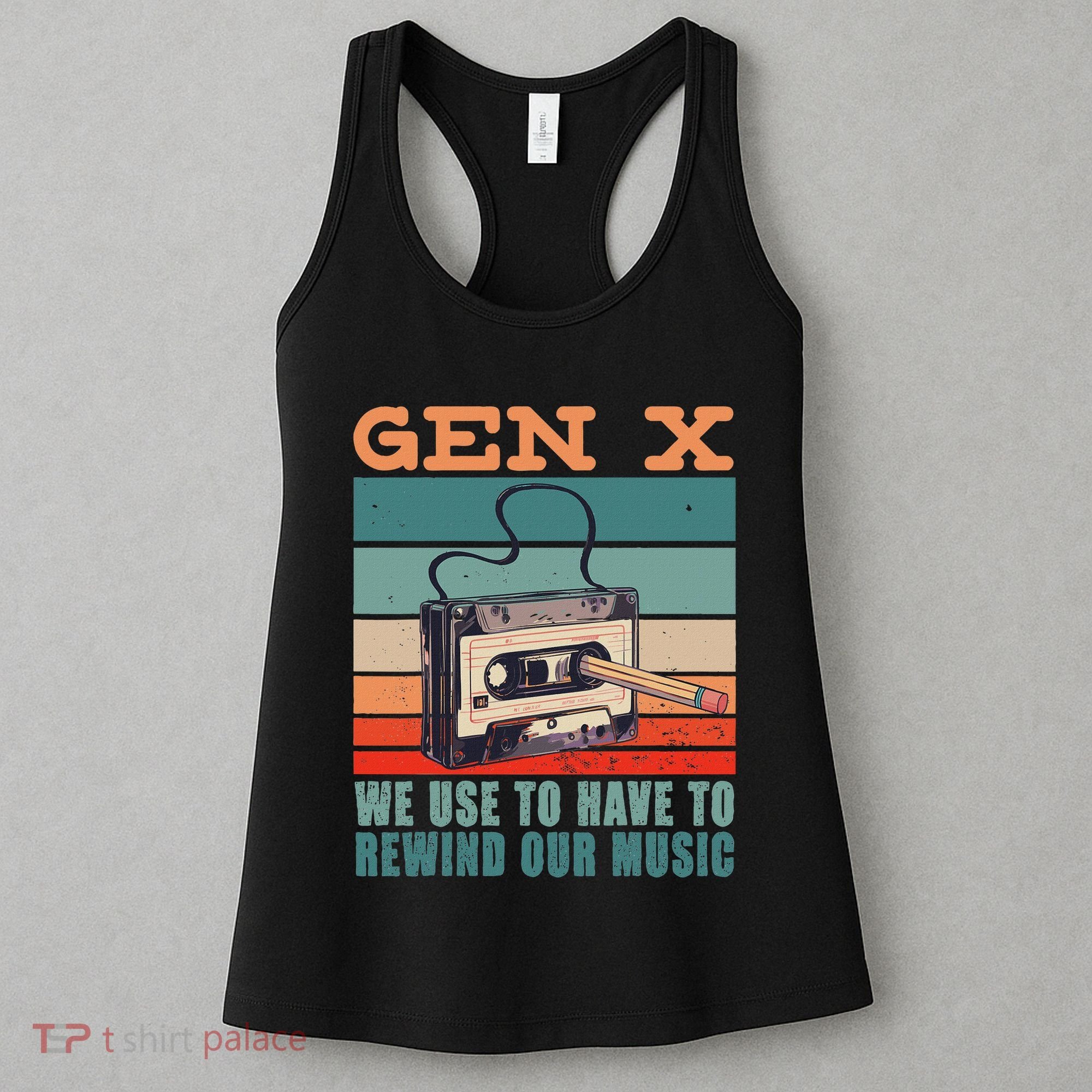 Gen X Cassette Tape Pencil Retro Music Women's Tank Top