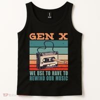 Gen X Cassette Tape Pencil Retro Music Tank Top thumb 2