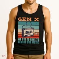 Gen X Cassette Tape Pencil Retro Music Tank Top thumb 3