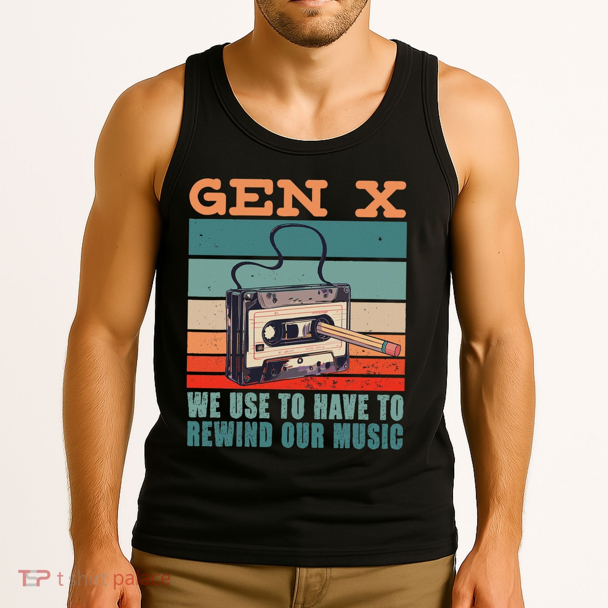 Gen X Cassette Tape Pencil Retro Music Tank Top