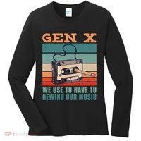 Gen X Cassette Tape Pencil Retro Music Women's Long Sleeve Shirt thumb 0