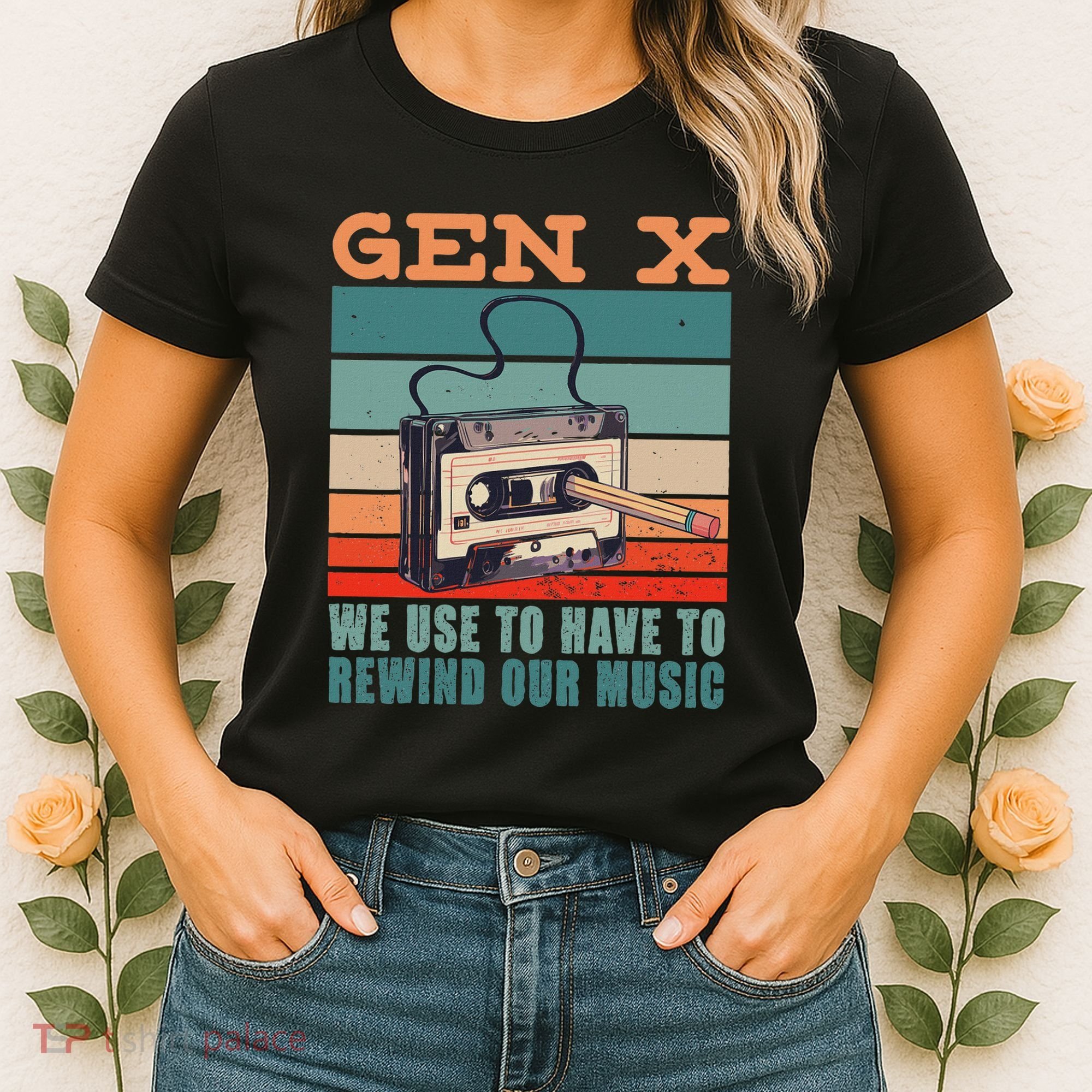 Gen X Cassette Tape Pencil Retro Music Women's T-Shirt
