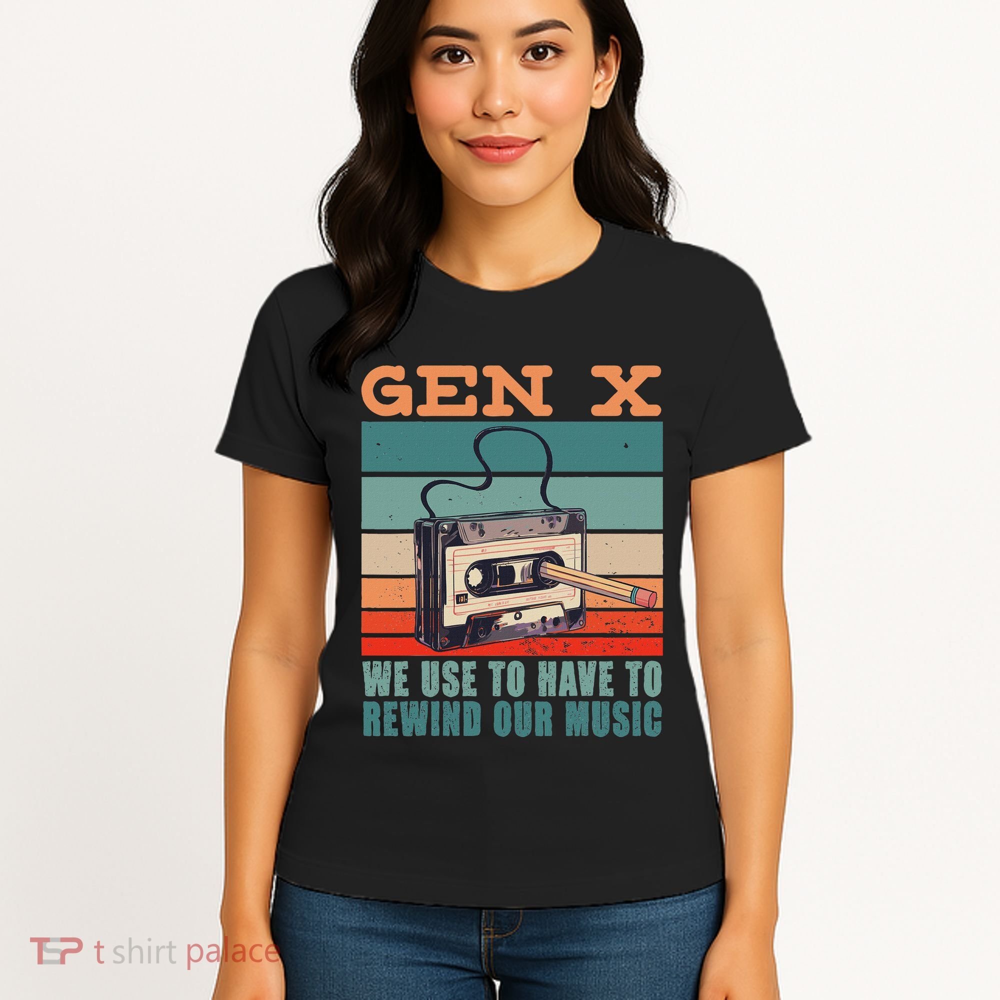 Gen X Cassette Tape Pencil Retro Music Women's T-Shirt