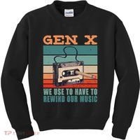 Gen X Cassette Tape Pencil Retro Music Kids Sweatshirt thumb 0