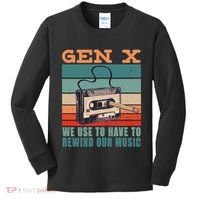Gen X Cassette Tape Pencil Retro Music Kids Long Sleeve Shirt thumb 0