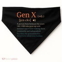 Gen X Definition Funny Sarcasm Humor 1960 1980 Birthday USA-Made Doggie Bandana thumb 0