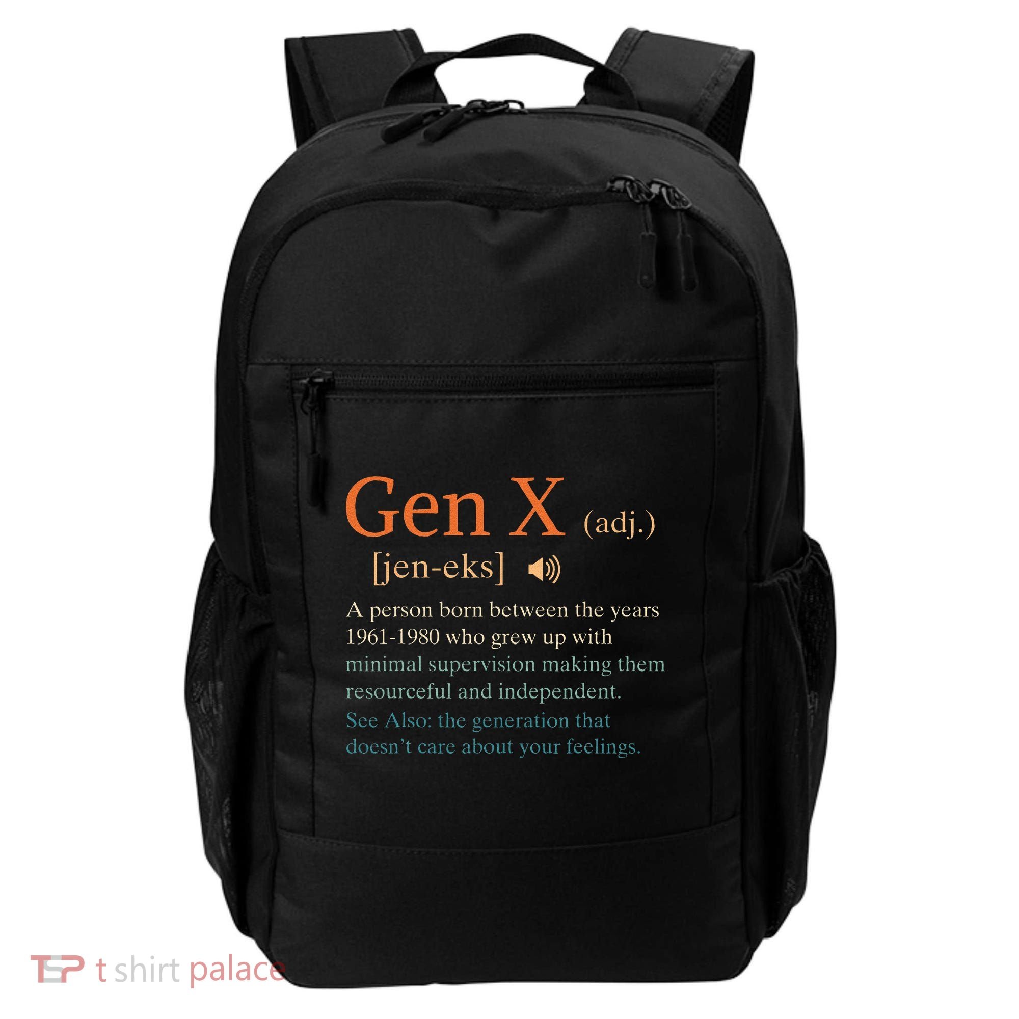 Gen X Definition Funny Sarcasm Humor 1960 1980 Birthday Backpack