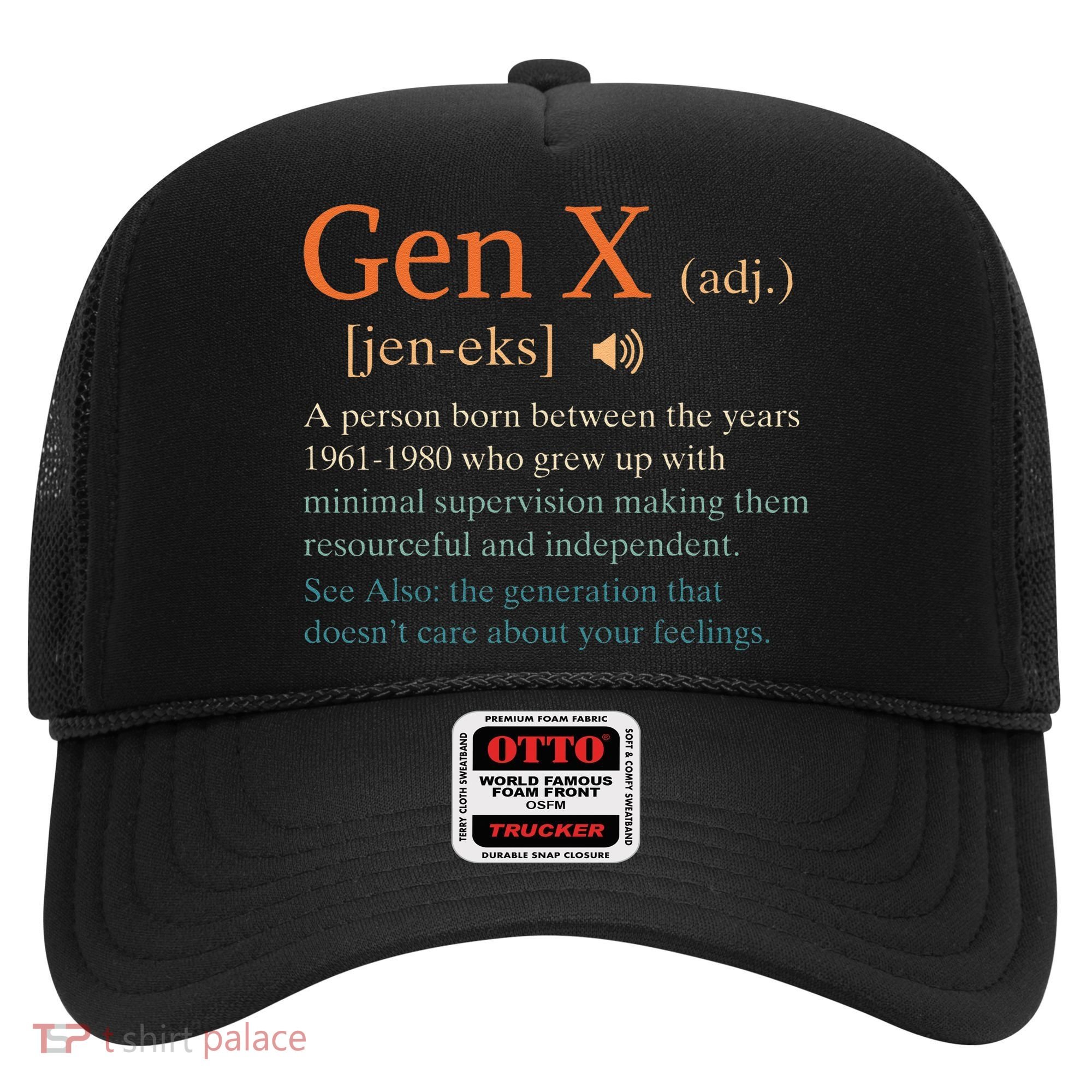Gen X Definition Funny Sarcasm Humor 1960 1980 Birthday Hat