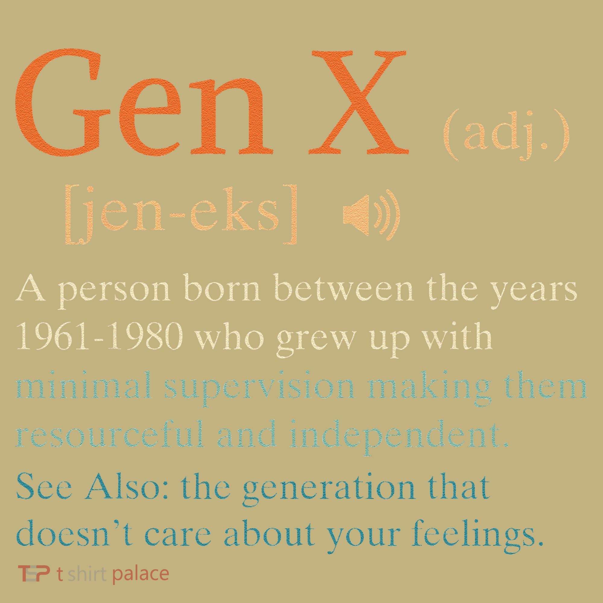 Gen X Definition Funny Sarcasm Humor 1960 1980 Birthday Polo