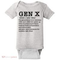 Gen X Funny Dictionary Generation Xer We DonT Care Meme Baby Bodysuit thumb 0