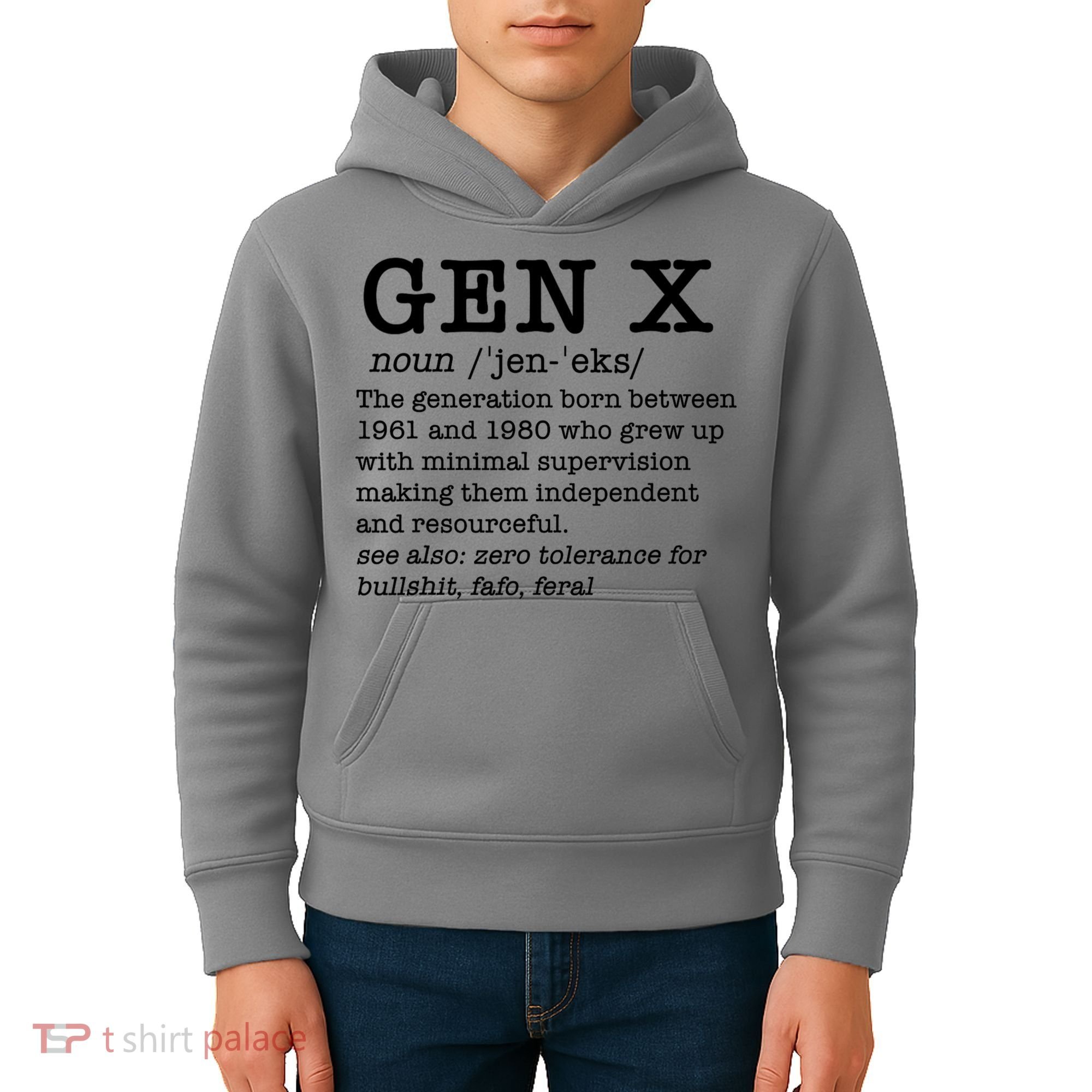 Gen X Funny Dictionary Generation Xer We DonT Care Meme Kids Hoodie