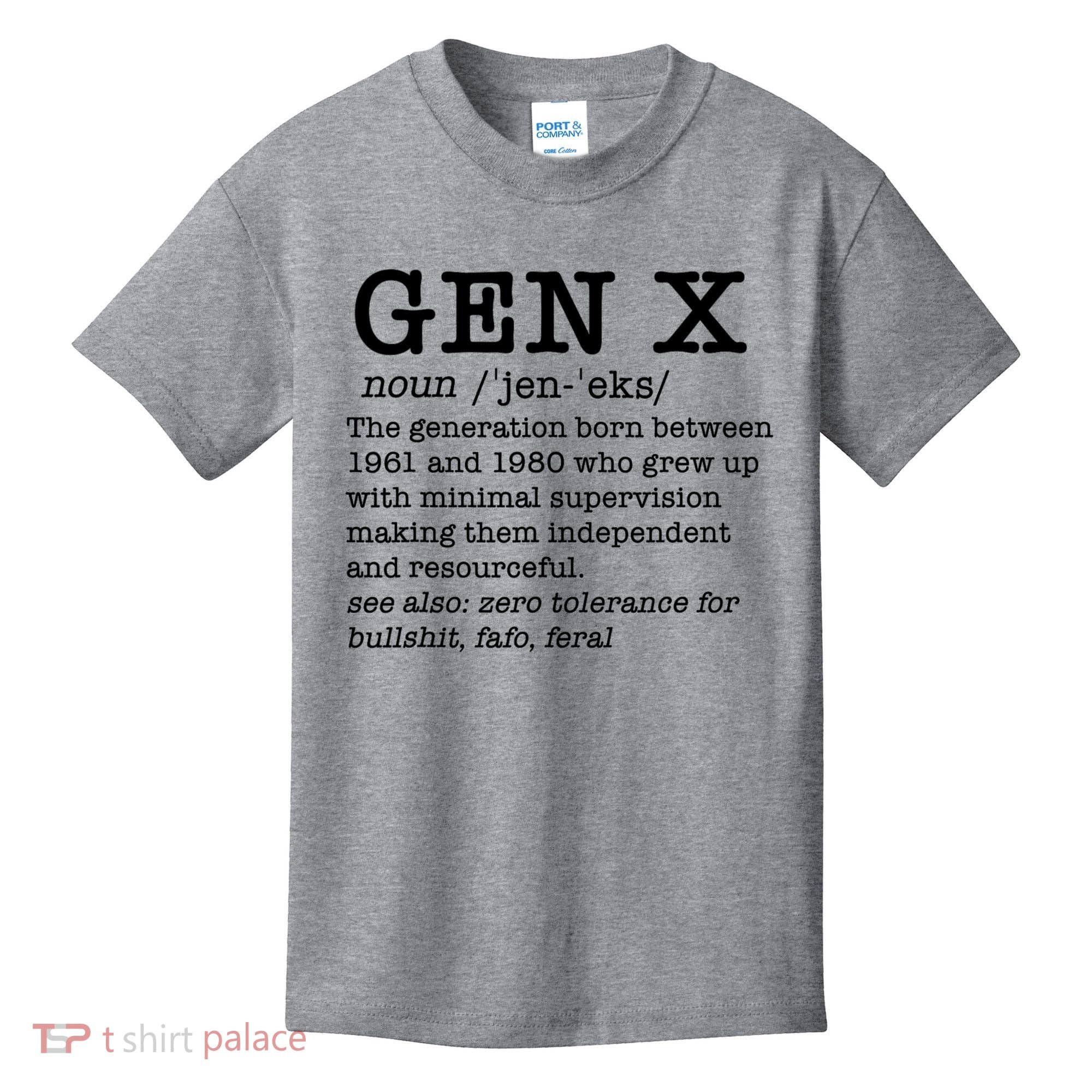 Gen X Funny Dictionary Generation Xer We DonT Care Meme Kids T-Shirt