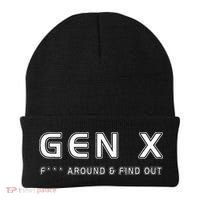 Gen X F Around & Find Out Funny Humor Generation X Retro Beanie thumb 0