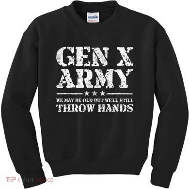 Gen X Gen Xer Generation X Throw Hands Kids Sweatshirt