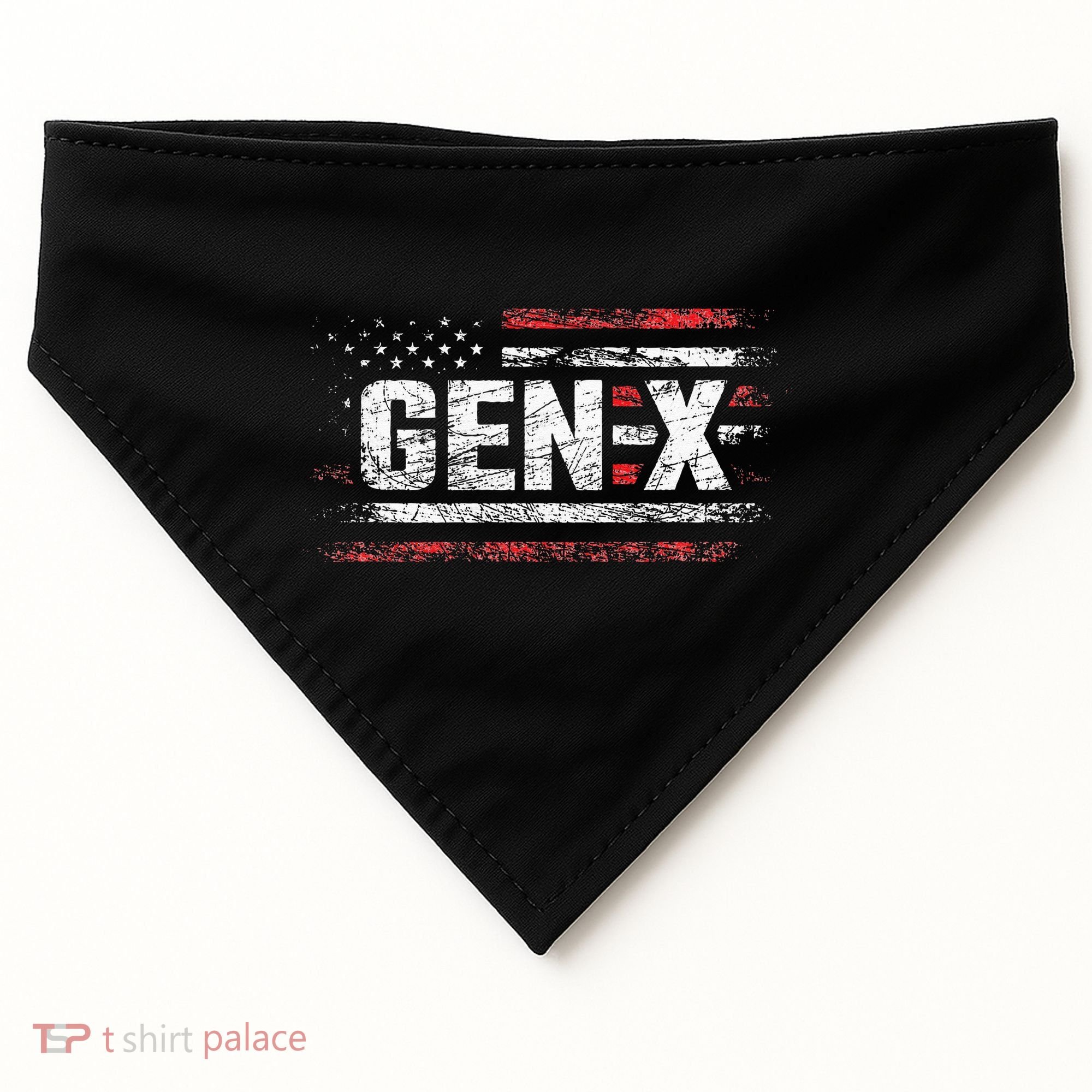 Generation X Gen Xer Gen X American Flag Gen X USA-Made Doggie Bandana