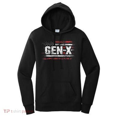 Generation X Gen Xer Gen X American Flag Gen X Women's Hoodie