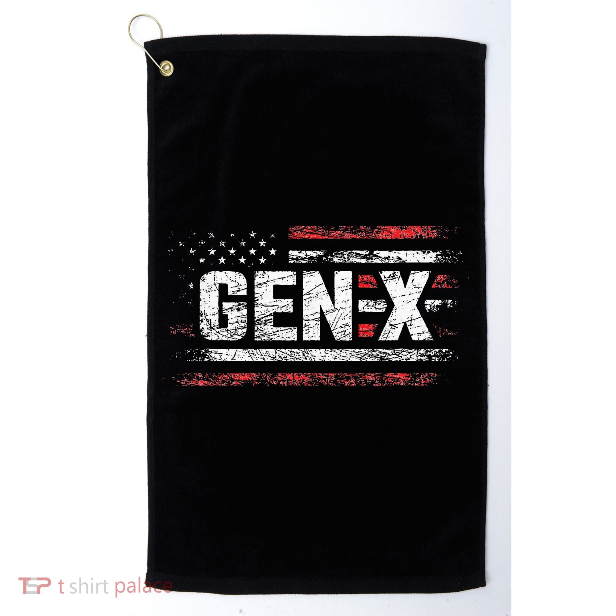Generation X Gen Xer Gen X American Flag Gen X Golf Towel