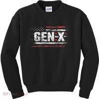 Generation X Gen Xer Gen X American Flag Gen X Kids Sweatshirt thumb 0