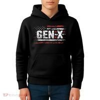 Generation X Gen Xer Gen X American Flag Gen X Kids Hoodie thumb 4