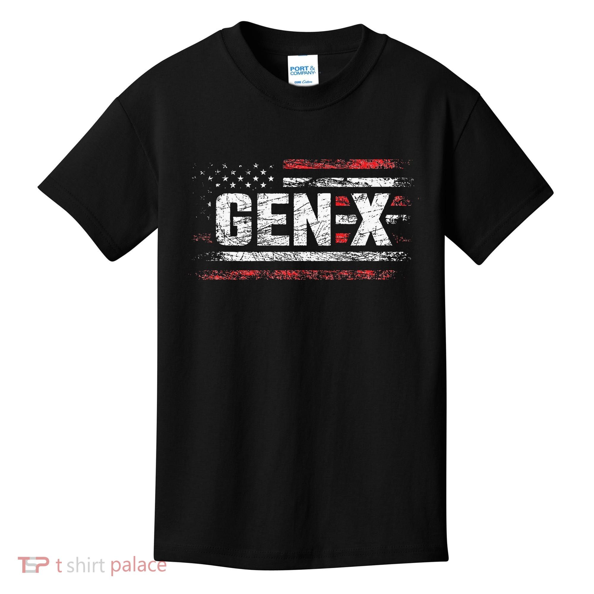 Generation X Gen Xer Gen X American Flag Gen X Kids T-Shirt