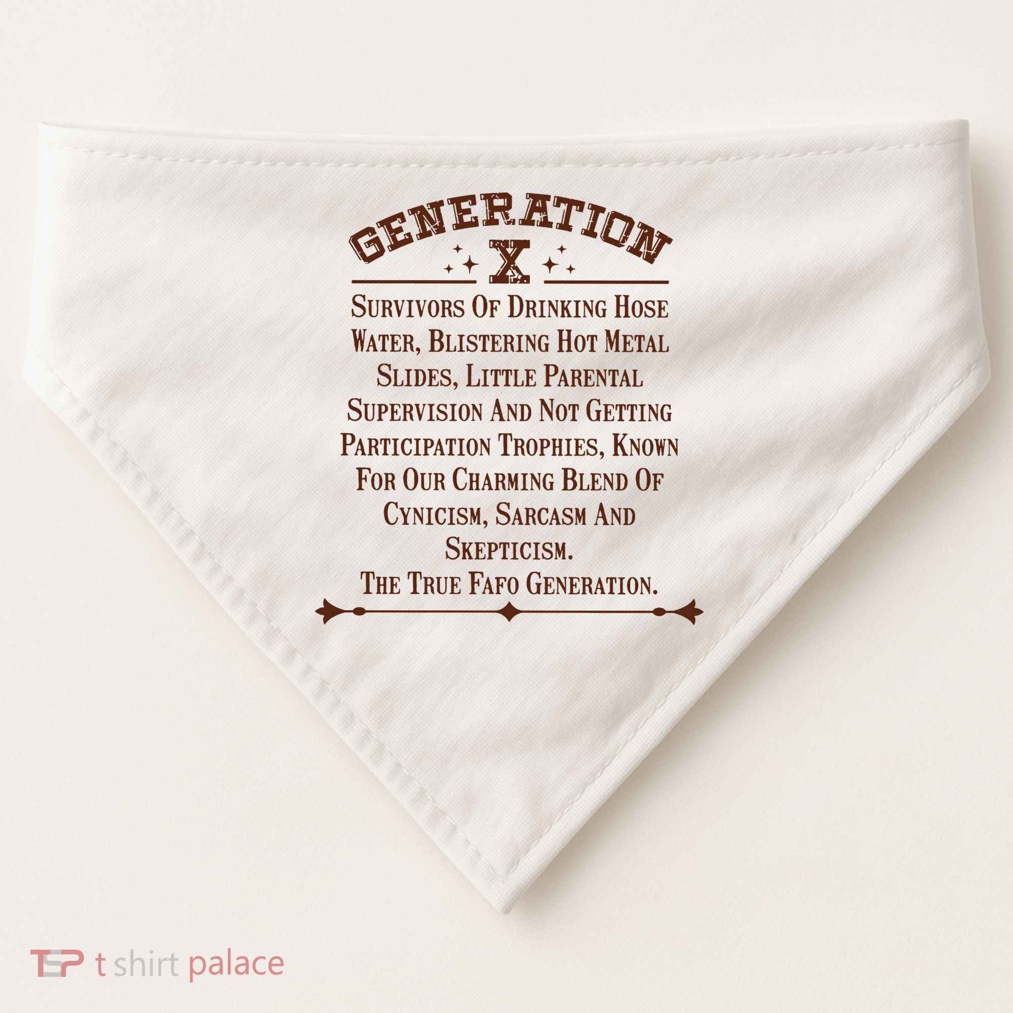 Gen X Generation X Raised On Hose Water And Neglect Nostalgia USA-Made Doggie Bandana