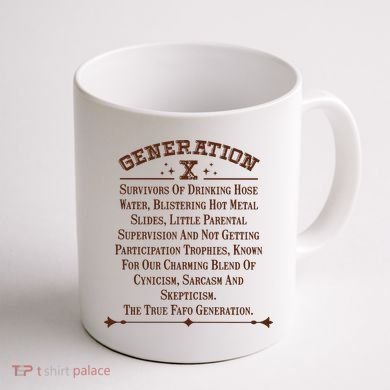 Gen X Generation X Raised On Hose Water And Neglect Nostalgia Coffee Mug back