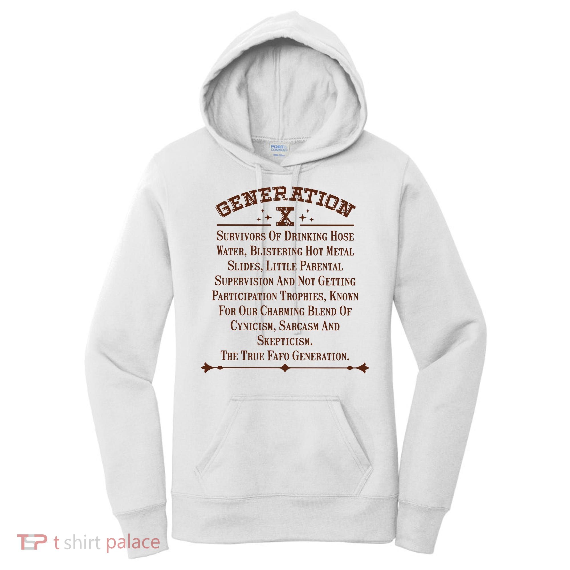 Gen X Generation X Raised On Hose Water And Neglect Nostalgia Women's Hoodie