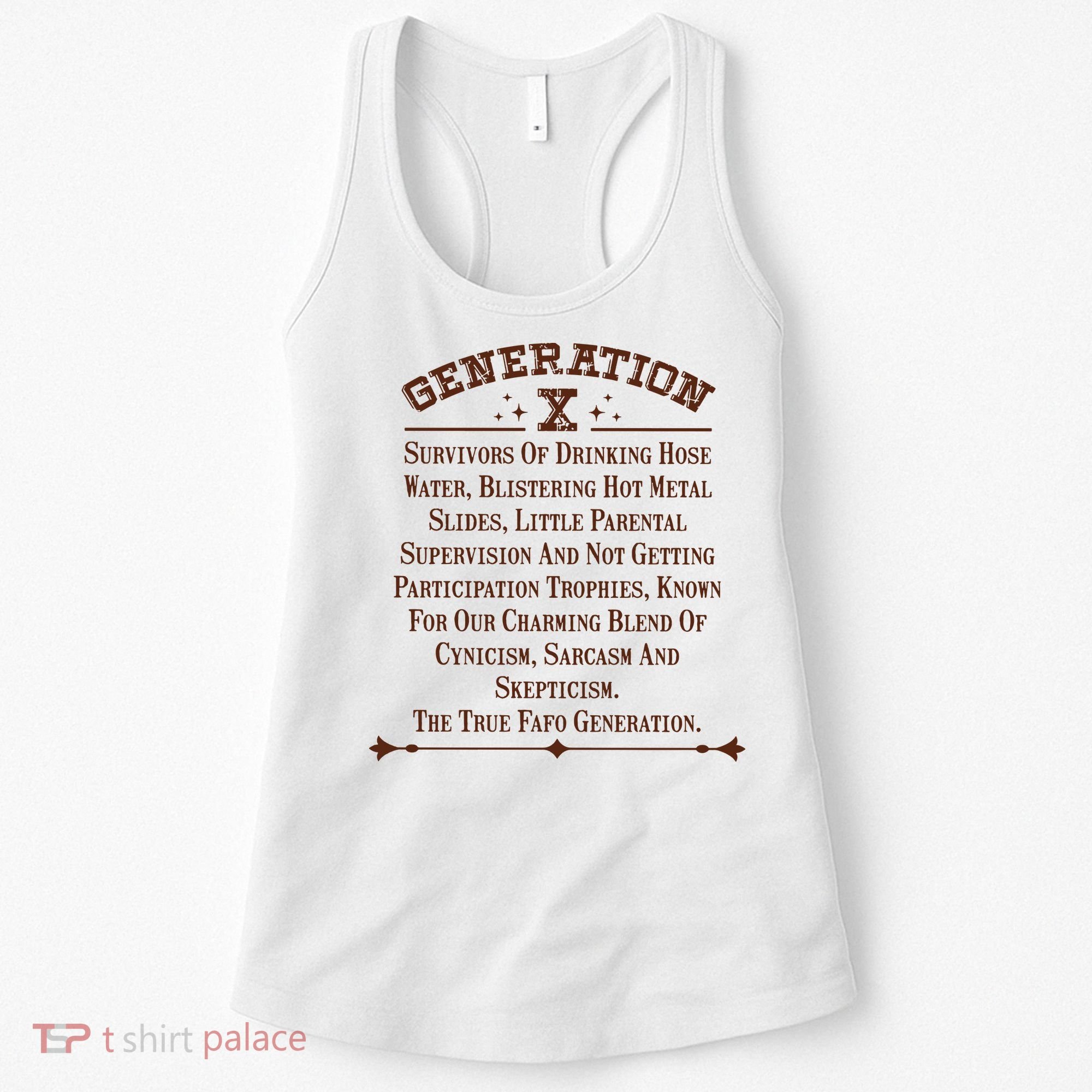 Gen X Generation X Raised On Hose Water And Neglect Nostalgia Women's Tank Top