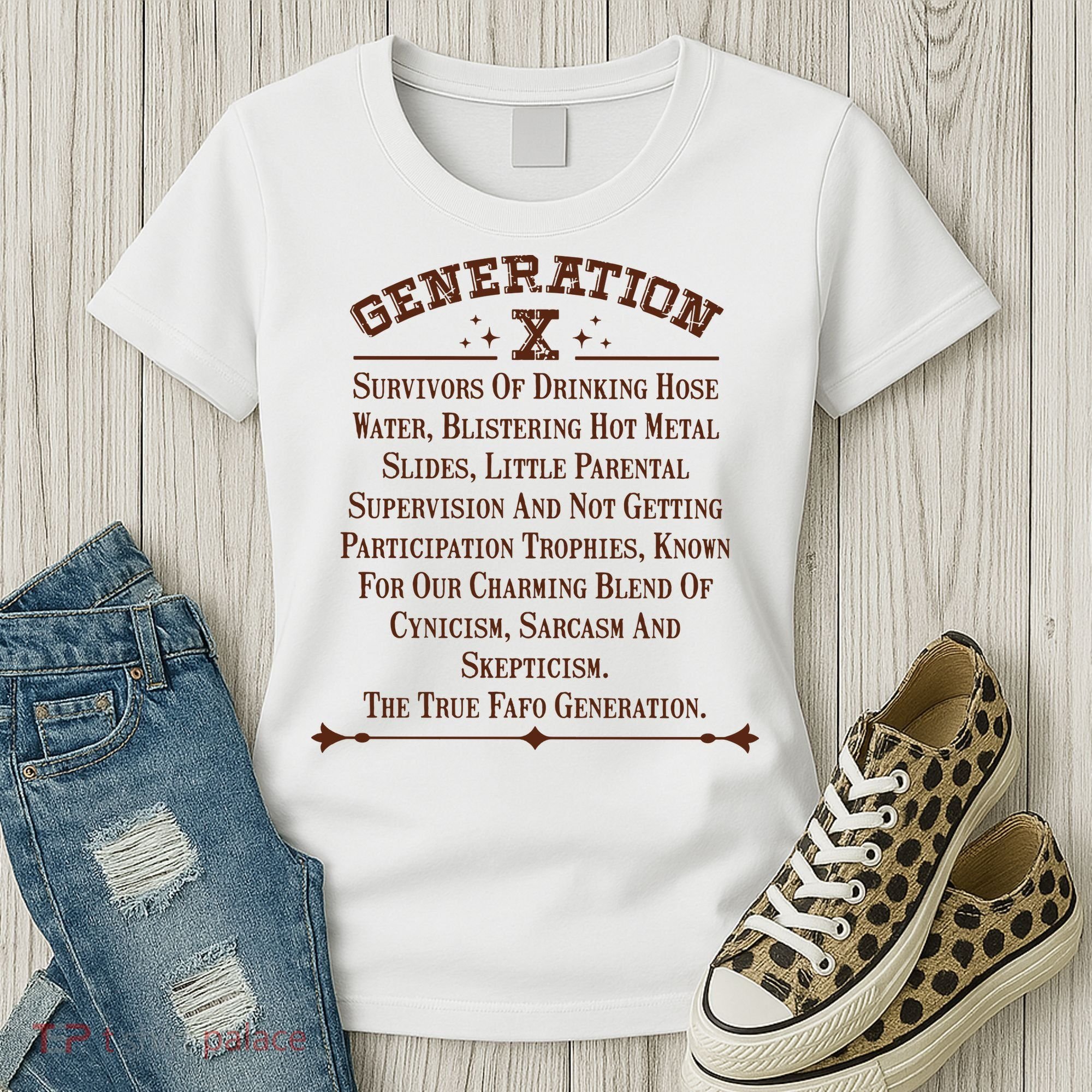 Gen X Generation X Raised On Hose Water And Neglect Nostalgia Women's T-Shirt