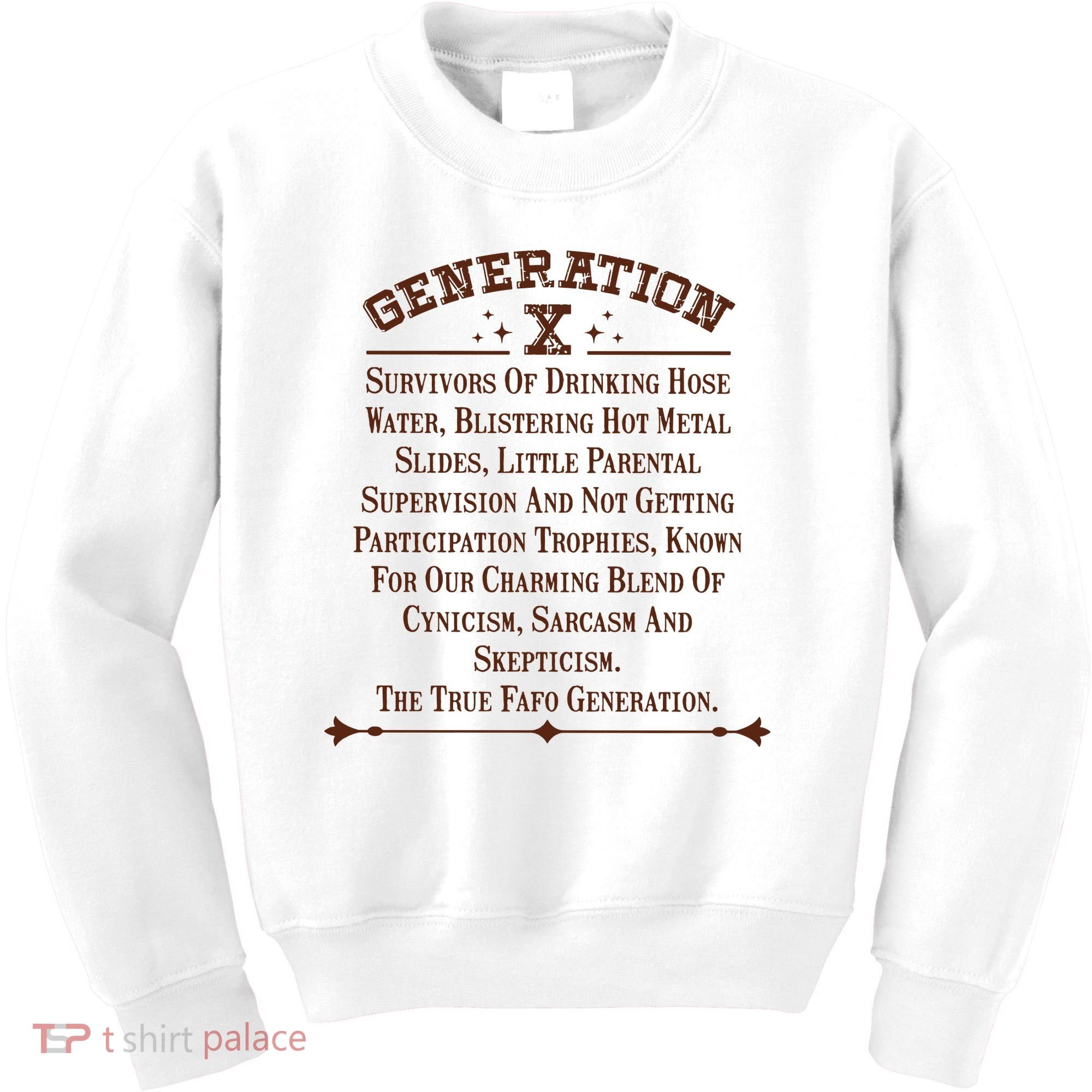 Gen X Generation X Raised On Hose Water And Neglect Nostalgia Kids Sweatshirt